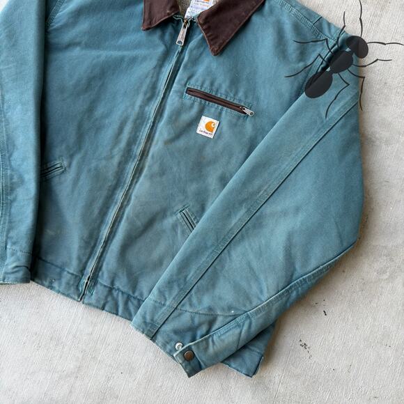 Carhartt WOMENS WJ097 DTL teal green Detroit work wear jacket - Picture 4 of 9